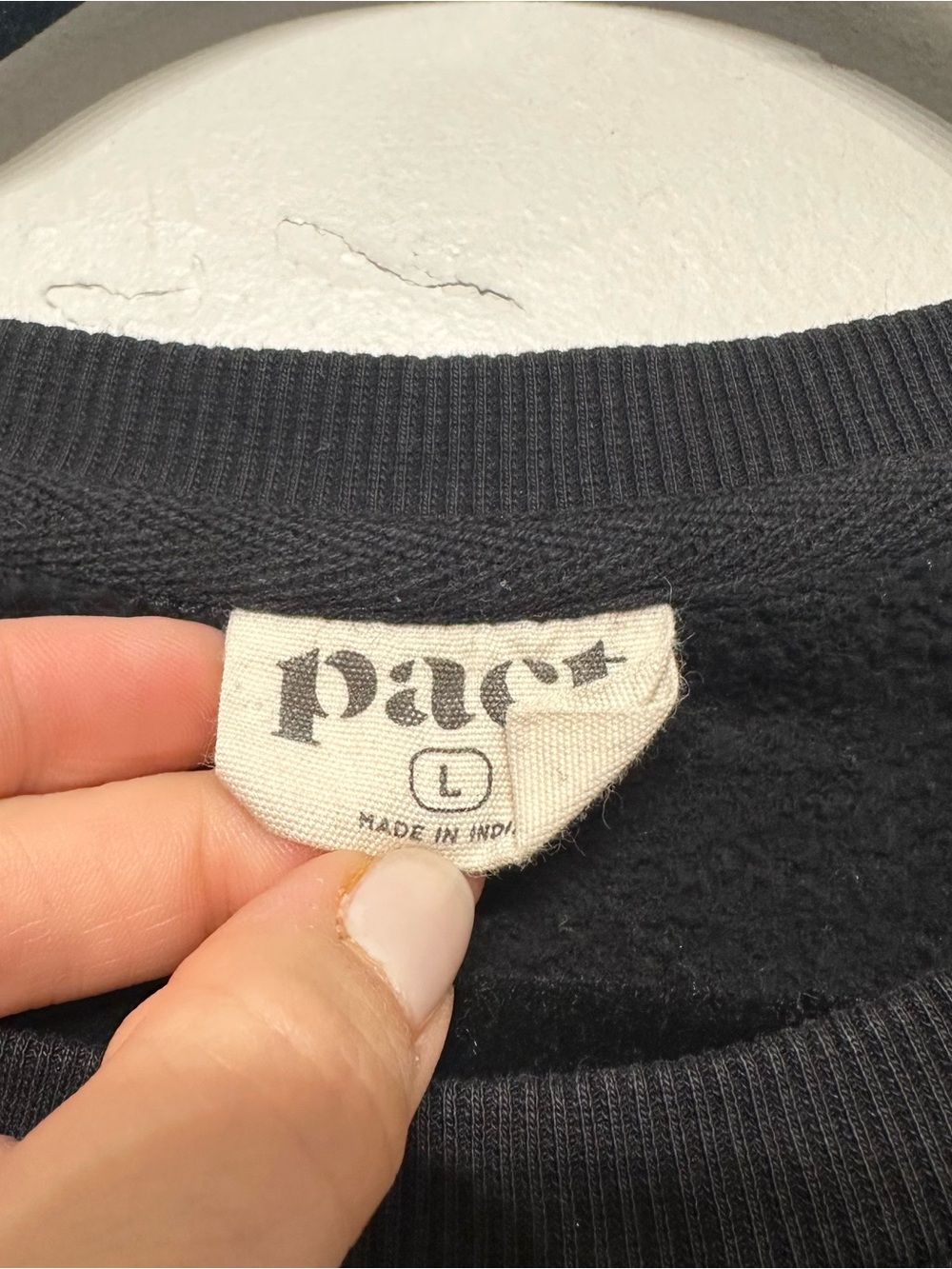 Pact Organic Cotton Crewneck Sweatshirt Black Large - Picture 4 of 6